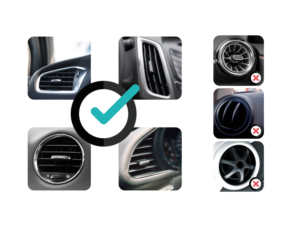 El soporte Shapeheart garantiza la compatibilidad entre diferentes rejillas de ventilación para una instalación perfecta.