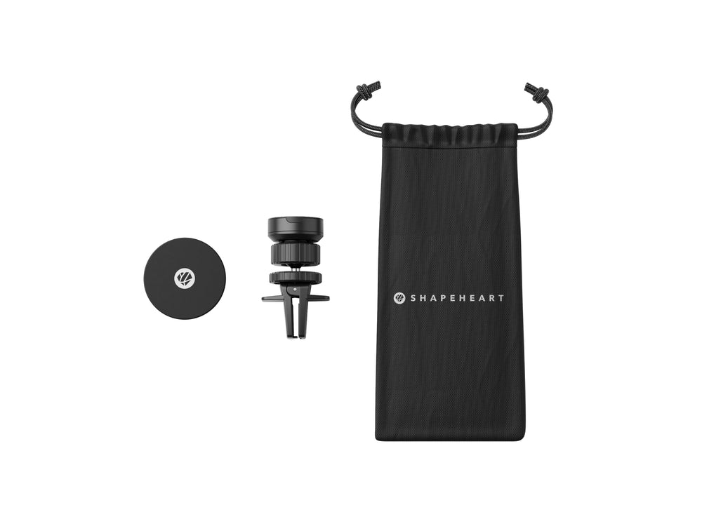 Contenido del paquete para automóvil: soporte magnético para ventilación de aire del automóvil, placa de metal para pegar en la funda del teléfono y bolsa de transporte