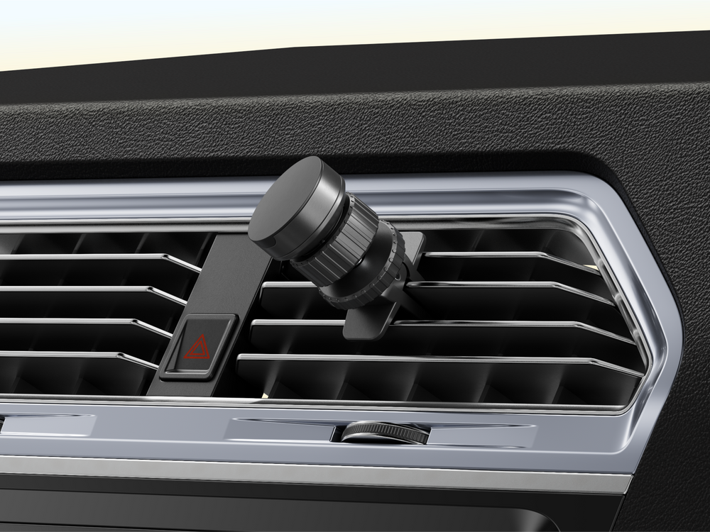 Soporte de teléfono Shapeheart fijado en una rejilla de ventilación, diseño moderno y práctico para el coche, orientable 360°