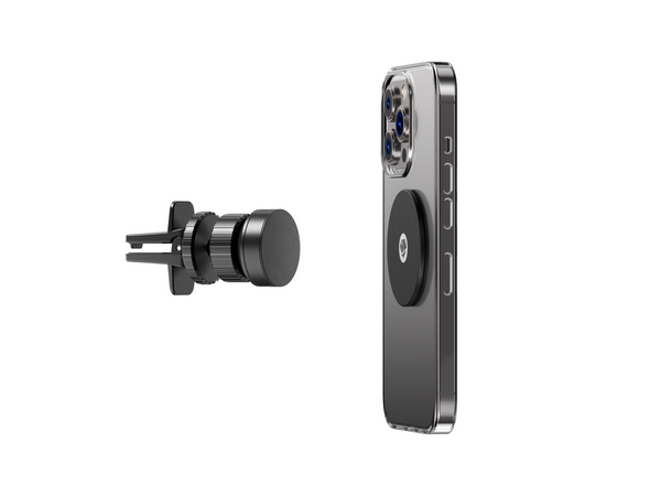 Vista detallada del soporte magnético para rejilla de ventilación de coche, accesorio compacto y elegante, vendido con placa metálica