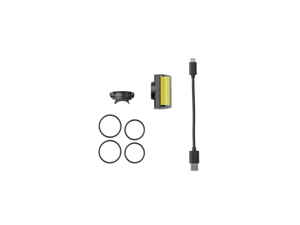 Contenido del paquete: Luz frontal LED Shapeheart, soporte elástico resistente y cable de carga incluidos.