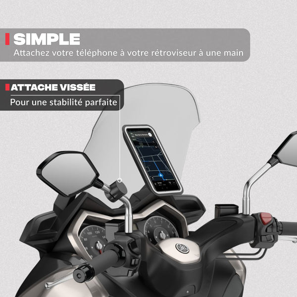 Soporte de teléfono para retrovisor de scooter y moto