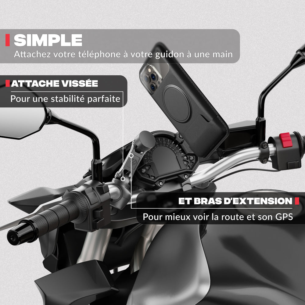 Segunda vista del producto – Soporte de teléfono para moto PRO BOOST Shapeheart