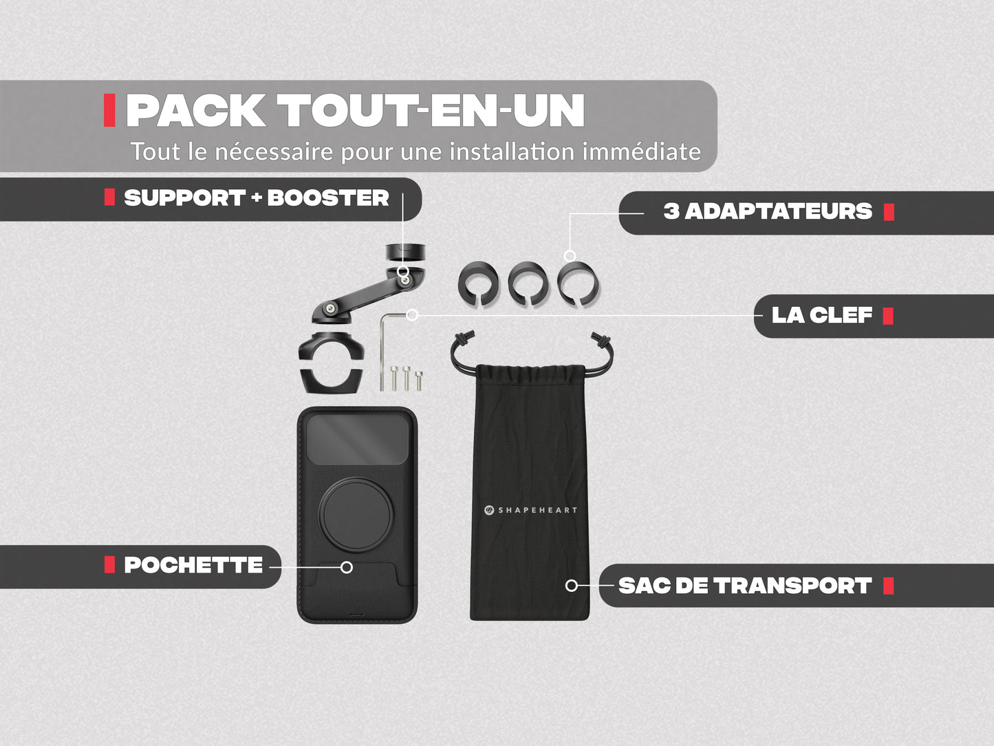 Soporte para teléfono para motocicleta PRO BOOST