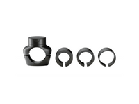Base del soporte PRO BOOST y sus diferentes adaptadores, compatible con manillares de 22 a 32 mm de diámetro
